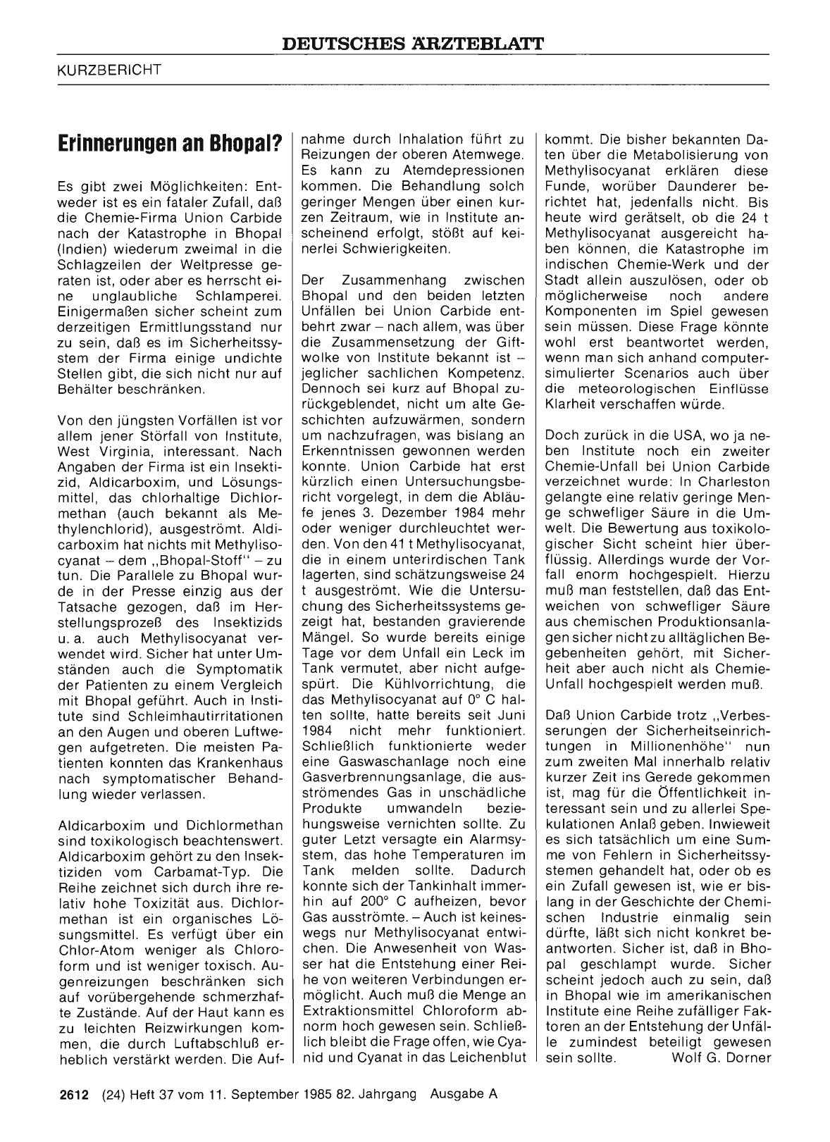 Vorschauseite 1: Erinnerungen an Bhopal?