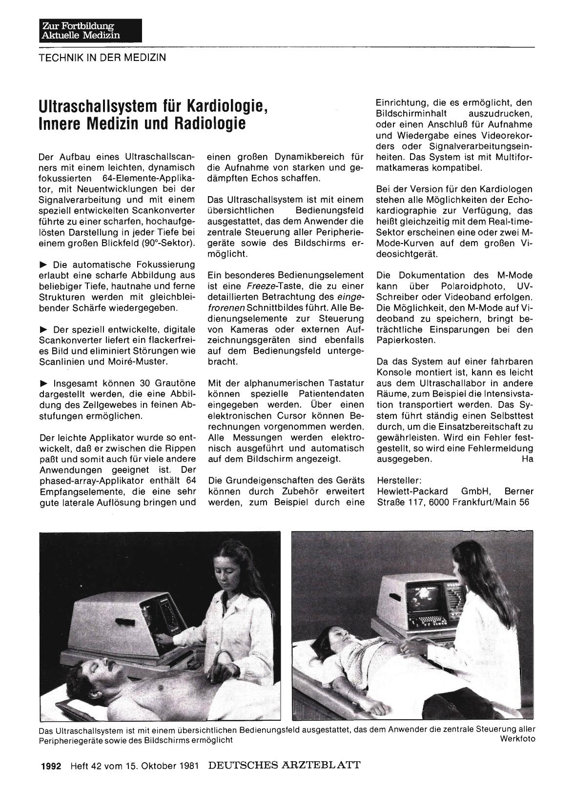 Vorschauseite 1: Ultraschallsystem für Kardiologie, Innere Medizin und Radiologie