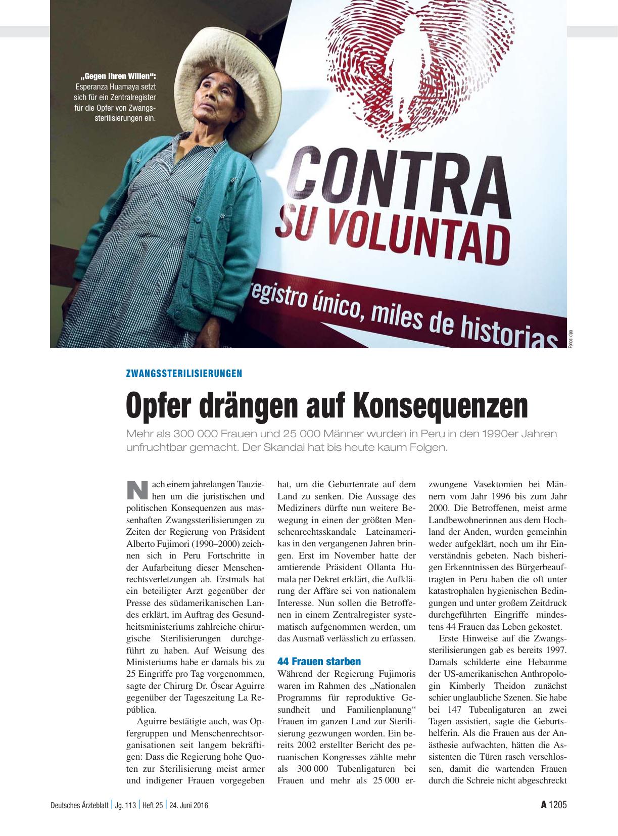 Vorschauseite 1: Zwangssterilisierungen: Opfer drängen auf Konsequenzen