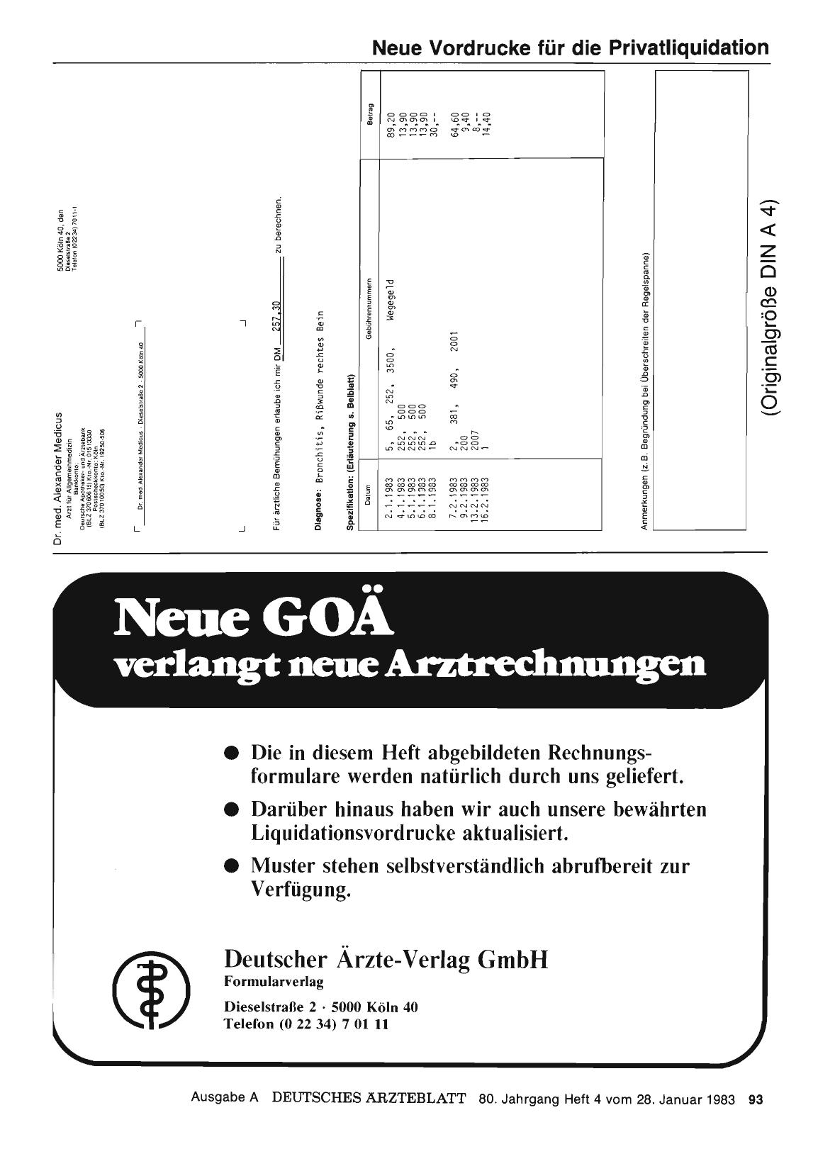 Vorschauseite 1: Neue Vordrucke für die Privatliquidation