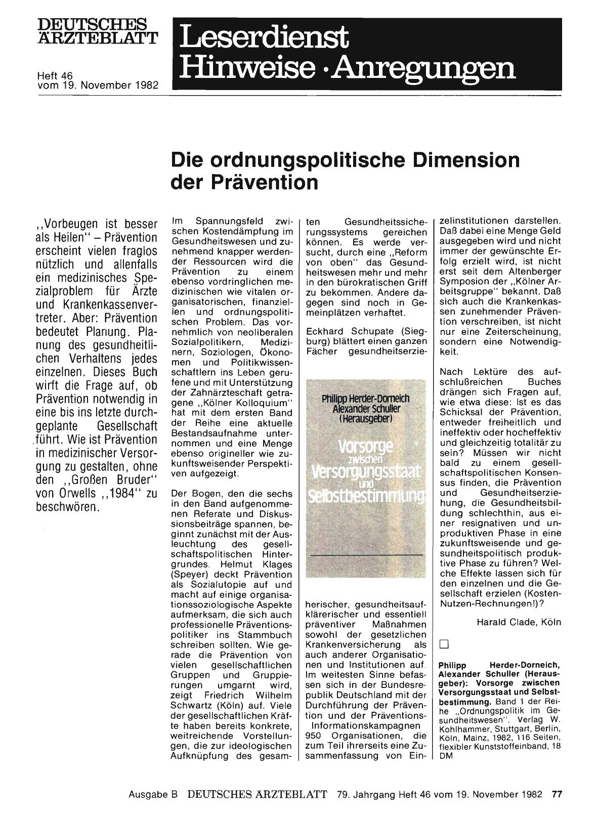 Vorschauseite 1: Die ordnungspolitische Dimension der Prävention