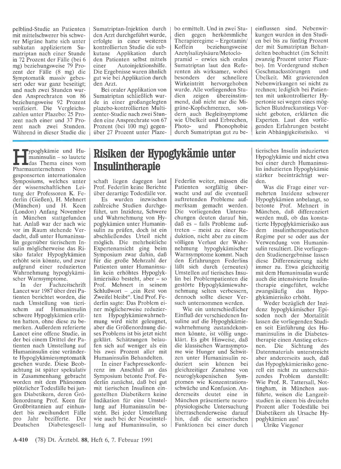 Vorschauseite 1: Risiken der Hypoglykämie unter Insulintherapie
