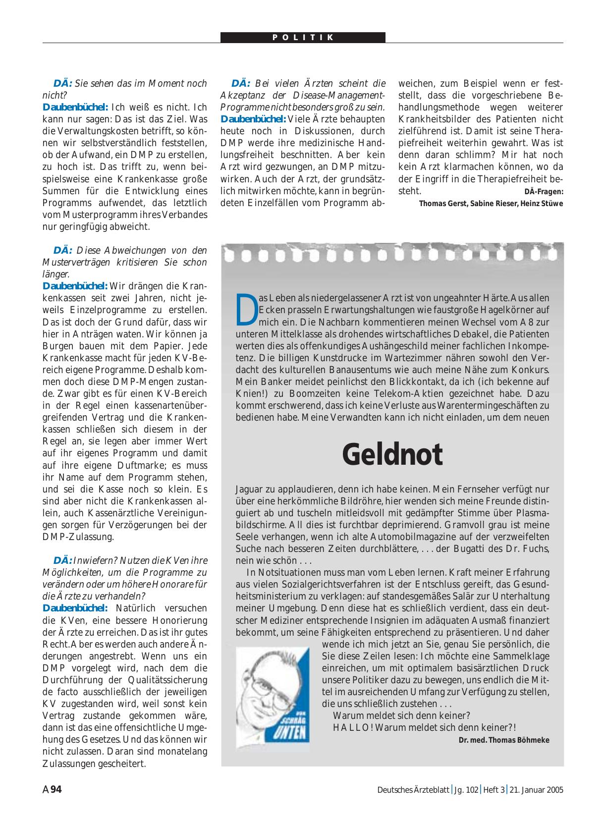 Vorschauseite 1: Geldnot