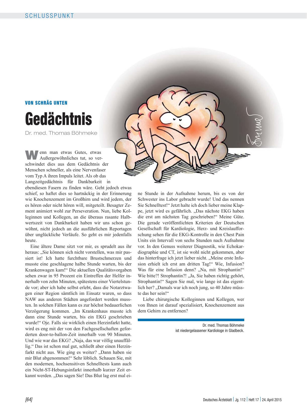 Vorschauseite 1: Von schräg unten: Gedächtnis