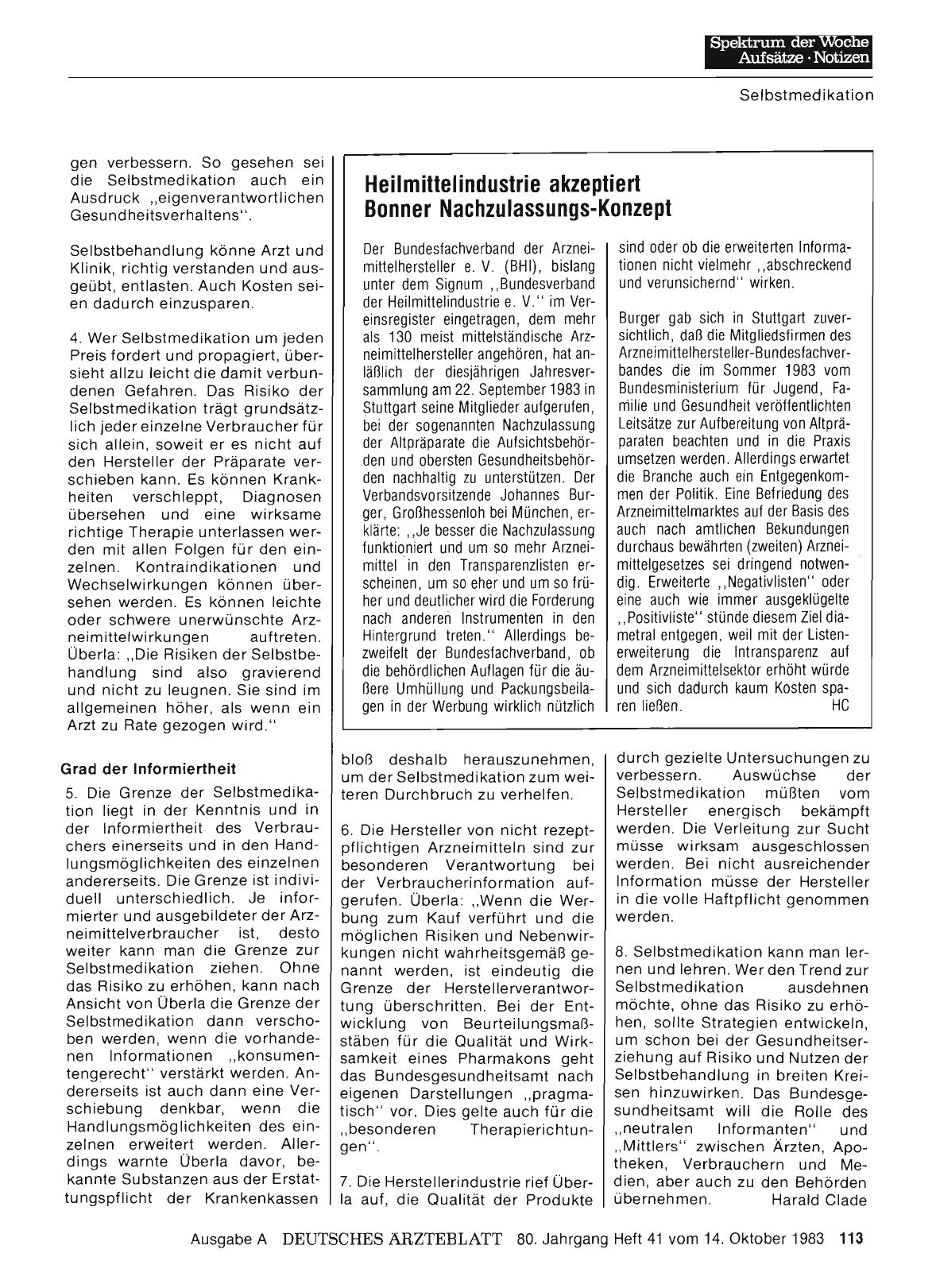 Vorschauseite 1: Heilmittelindustrie akzeptiert Bonner Nachzulassungs-Konzept