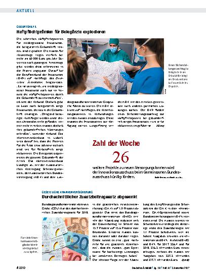 Vorschauseite 1: Gesetzliche Krankenversicherung: Durchschnittlicher Zusatzbeitragssatz abgesenkt