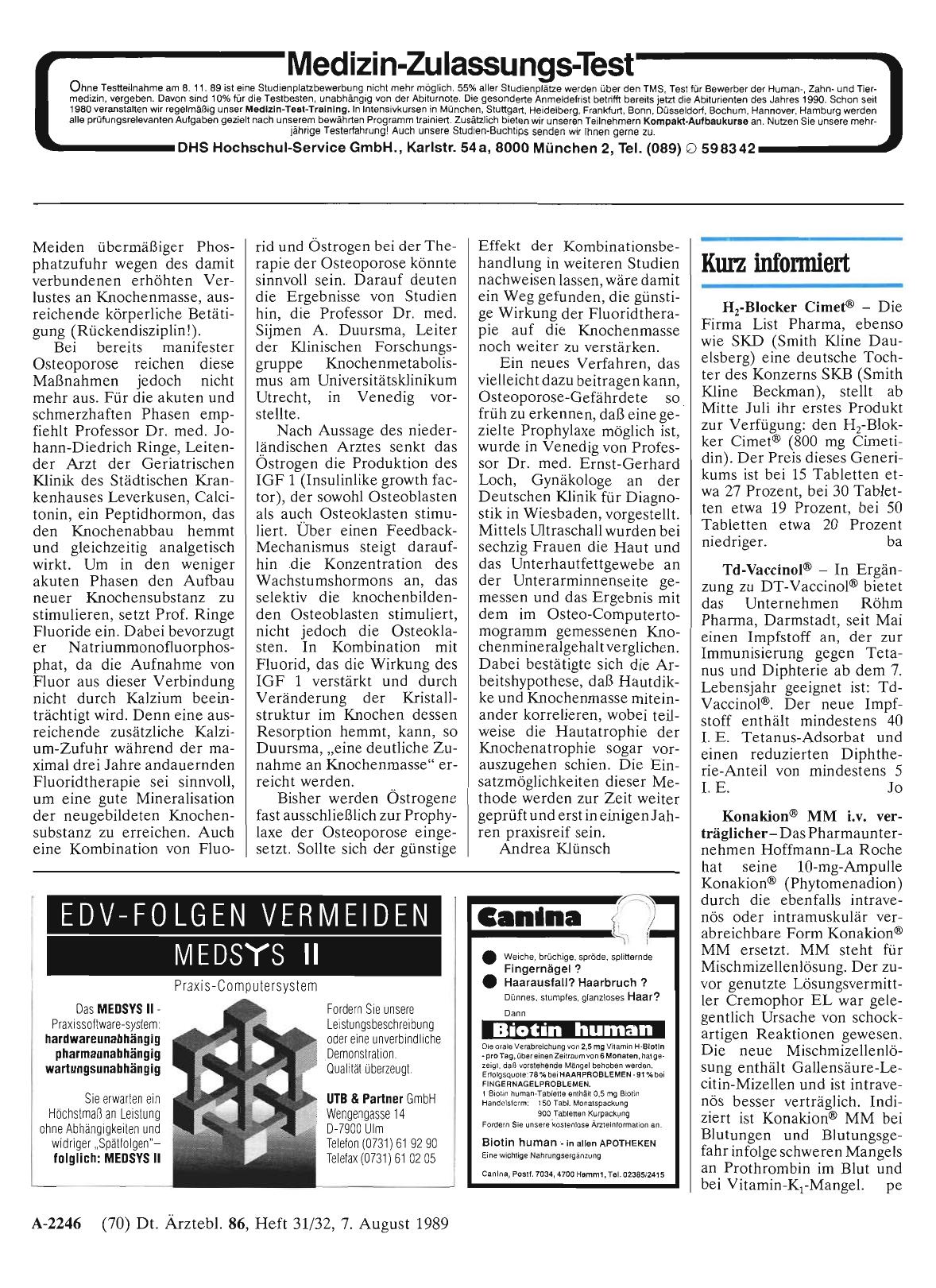 Vorschauseite 1: Kurz informiert