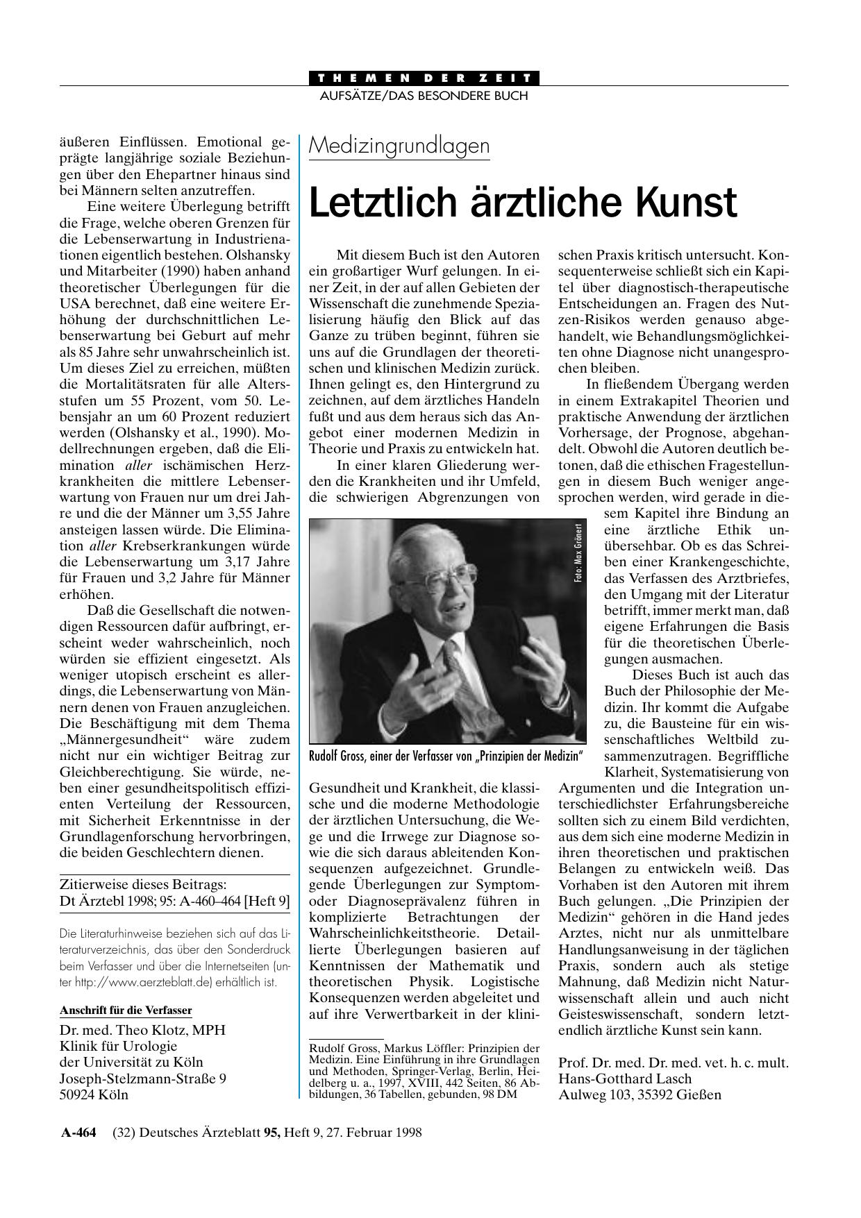 Vorschauseite 1: Medizingrundlagen: Letztlich ärztliche Kunst