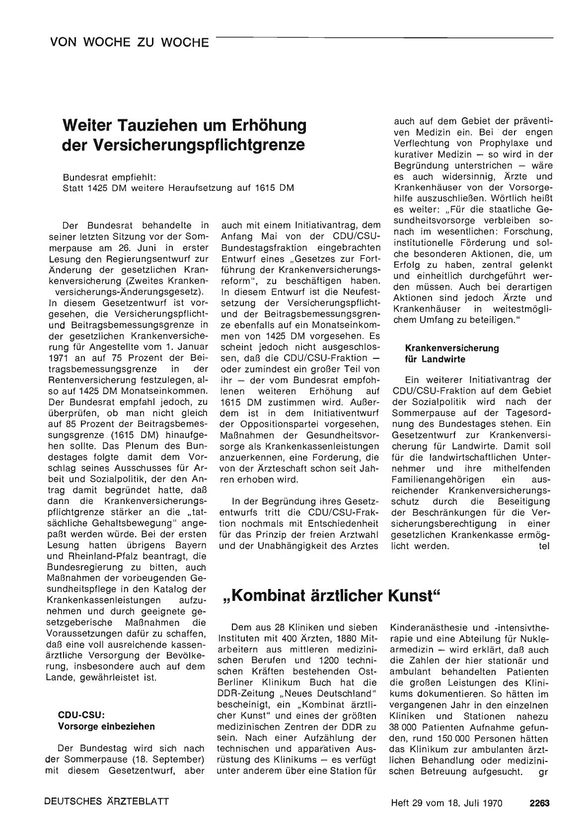 Vorschauseite 1: „Kombinat ärztlicher Kunst"