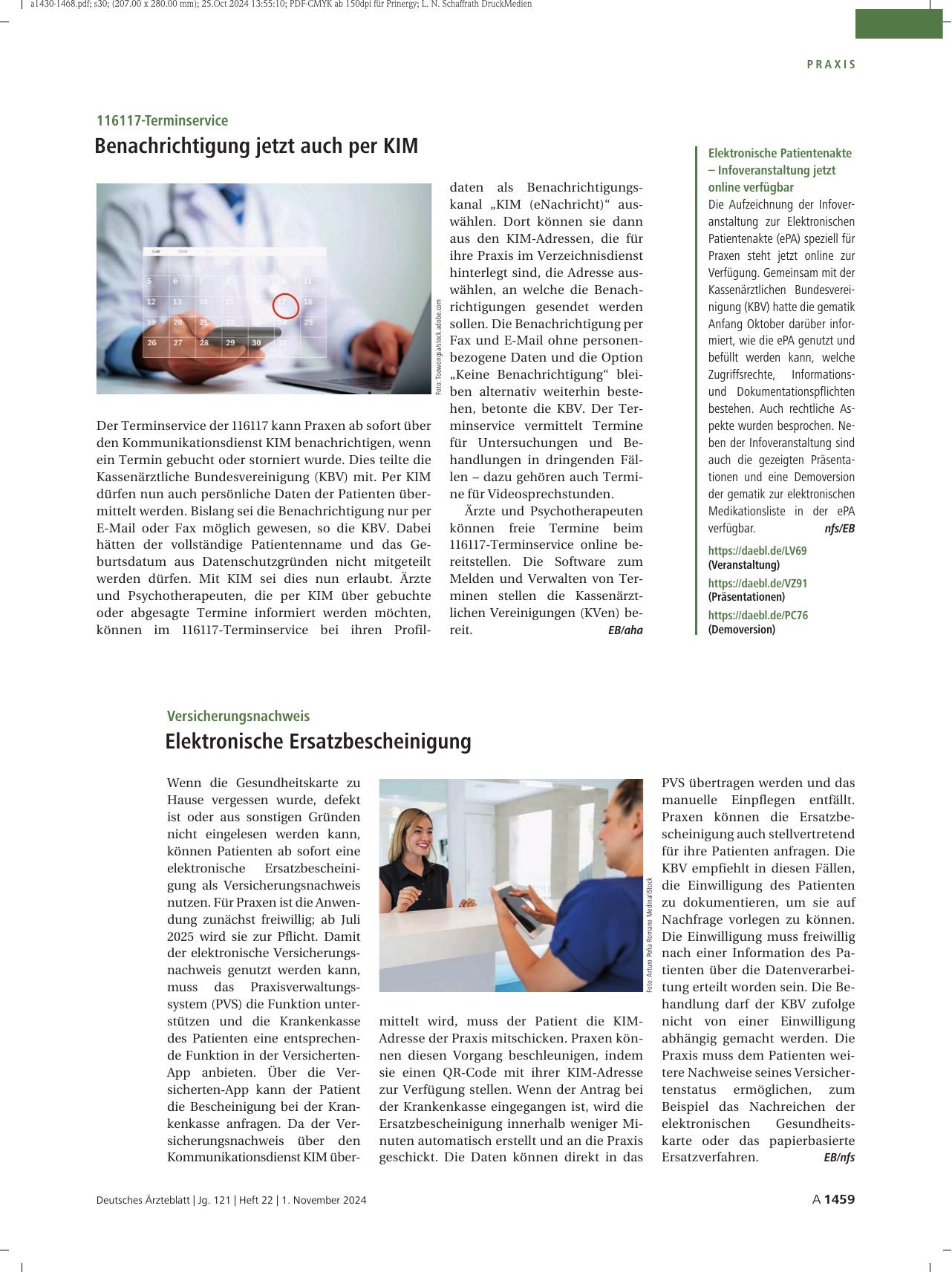 Vorschauseite 1: Elektronische Patientenakte – Infoveranstaltung jetzt online verfügbar