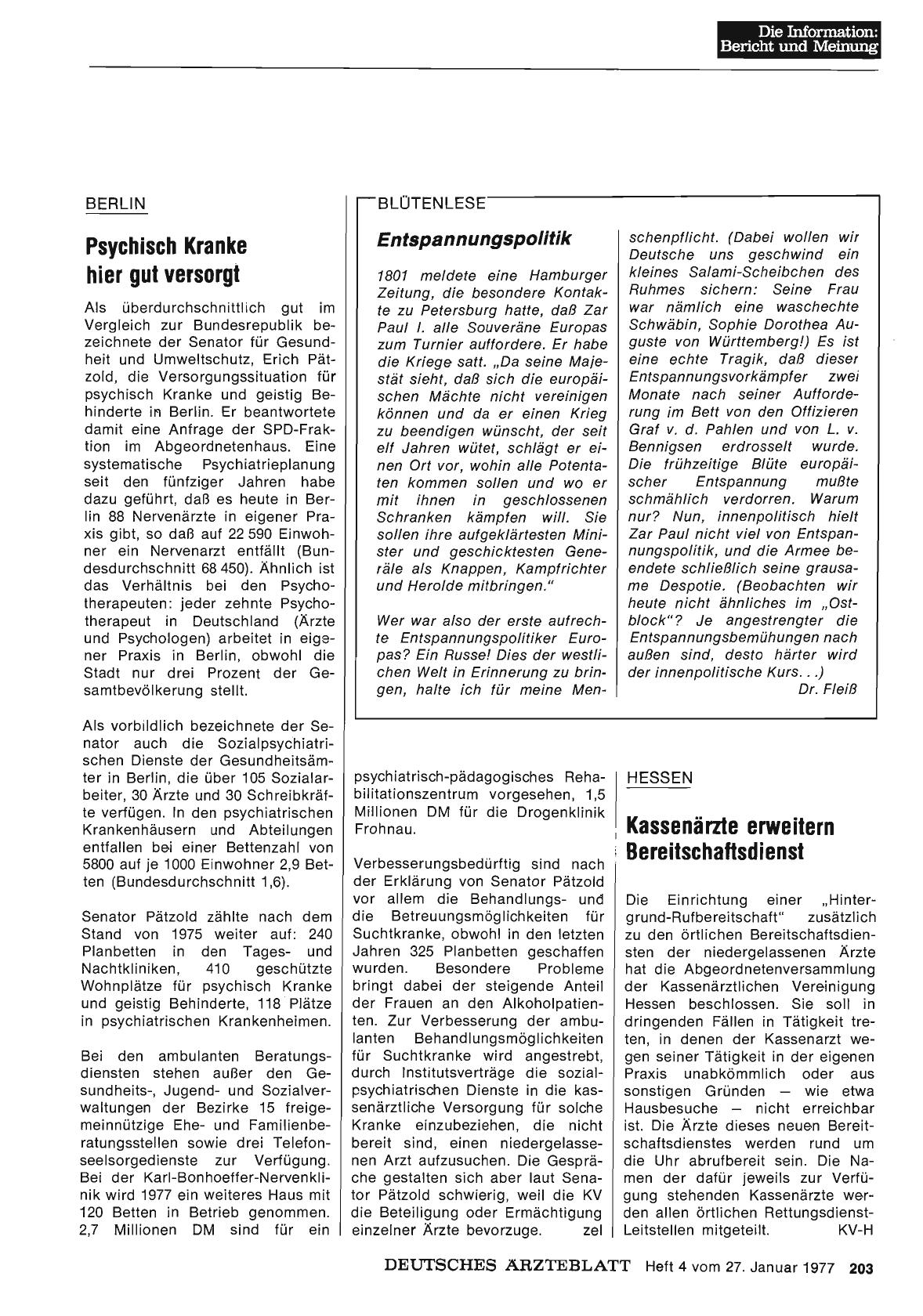 Vorschauseite 1: Entspannungspolitik