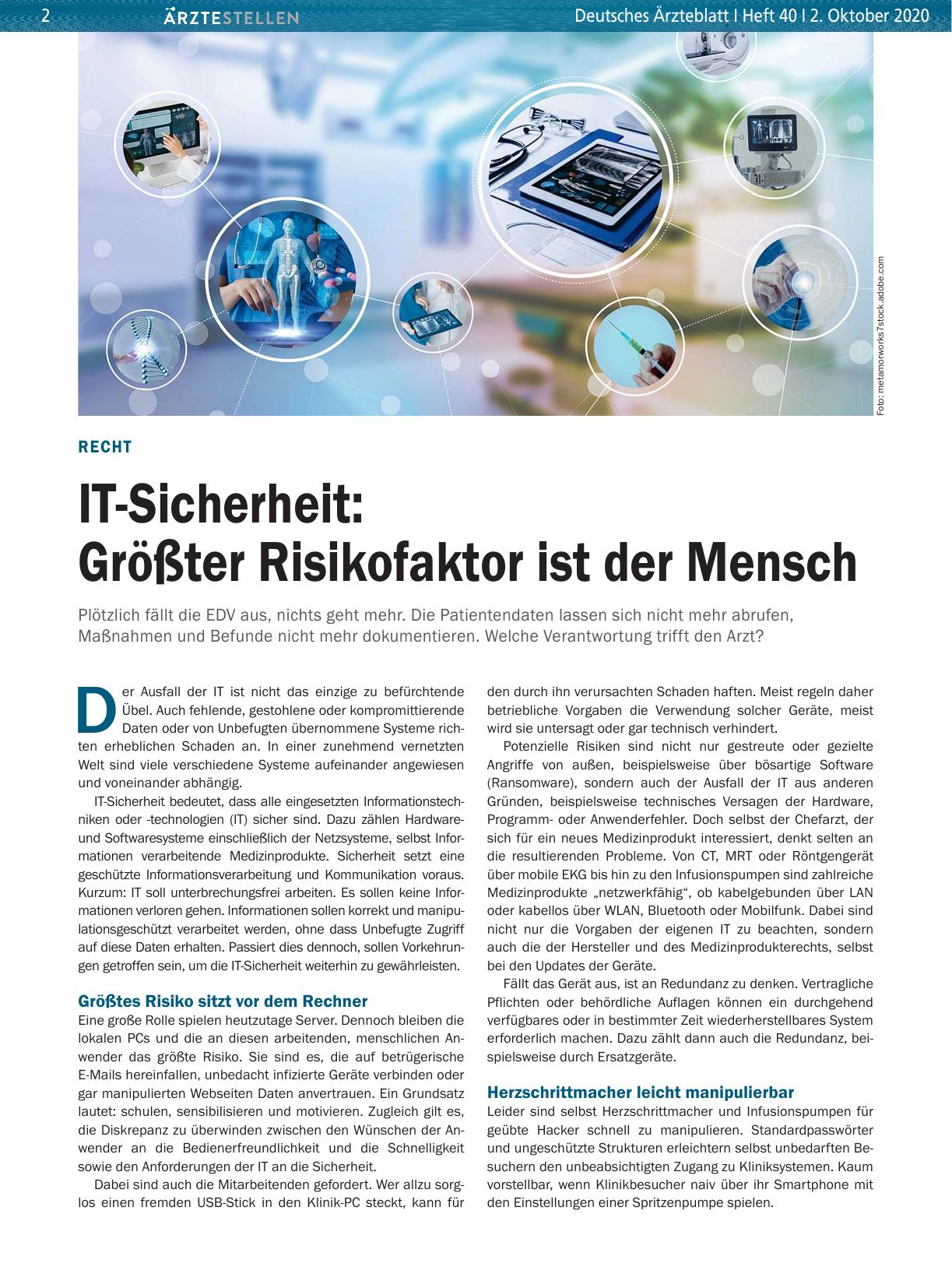 Vorschauseite 1: Recht: IT-Sicherheit – Größter Risikofaktor ist der Mensch