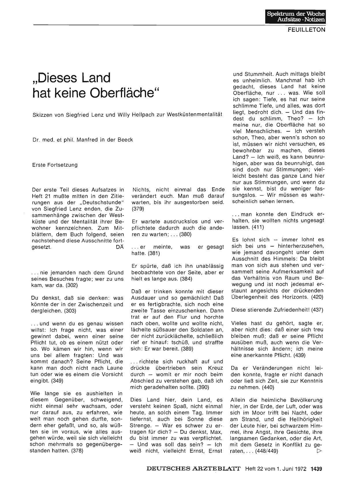 Vorschauseite 1: "Dieses Land hat keine Oberfläche”