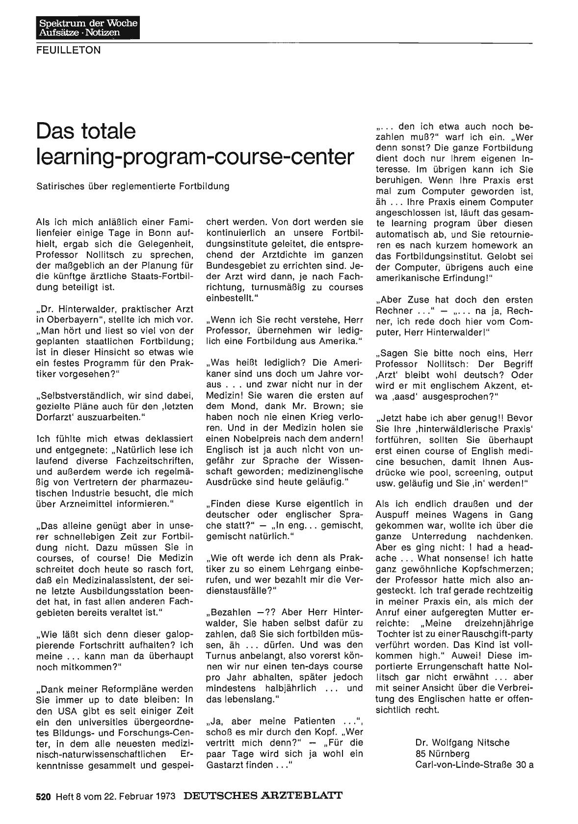 Vorschauseite 1: Das totale learning-program-course-center: Satirisches über reglementierte Fortbildung