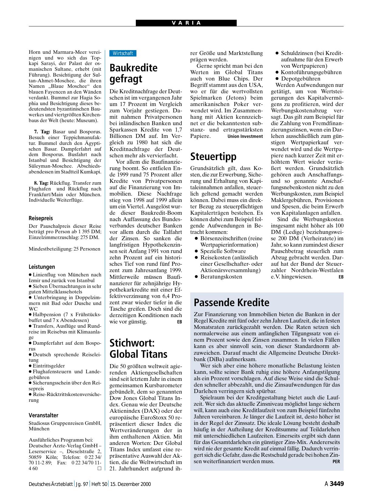 Vorschauseite 1: Baukredite gefragt