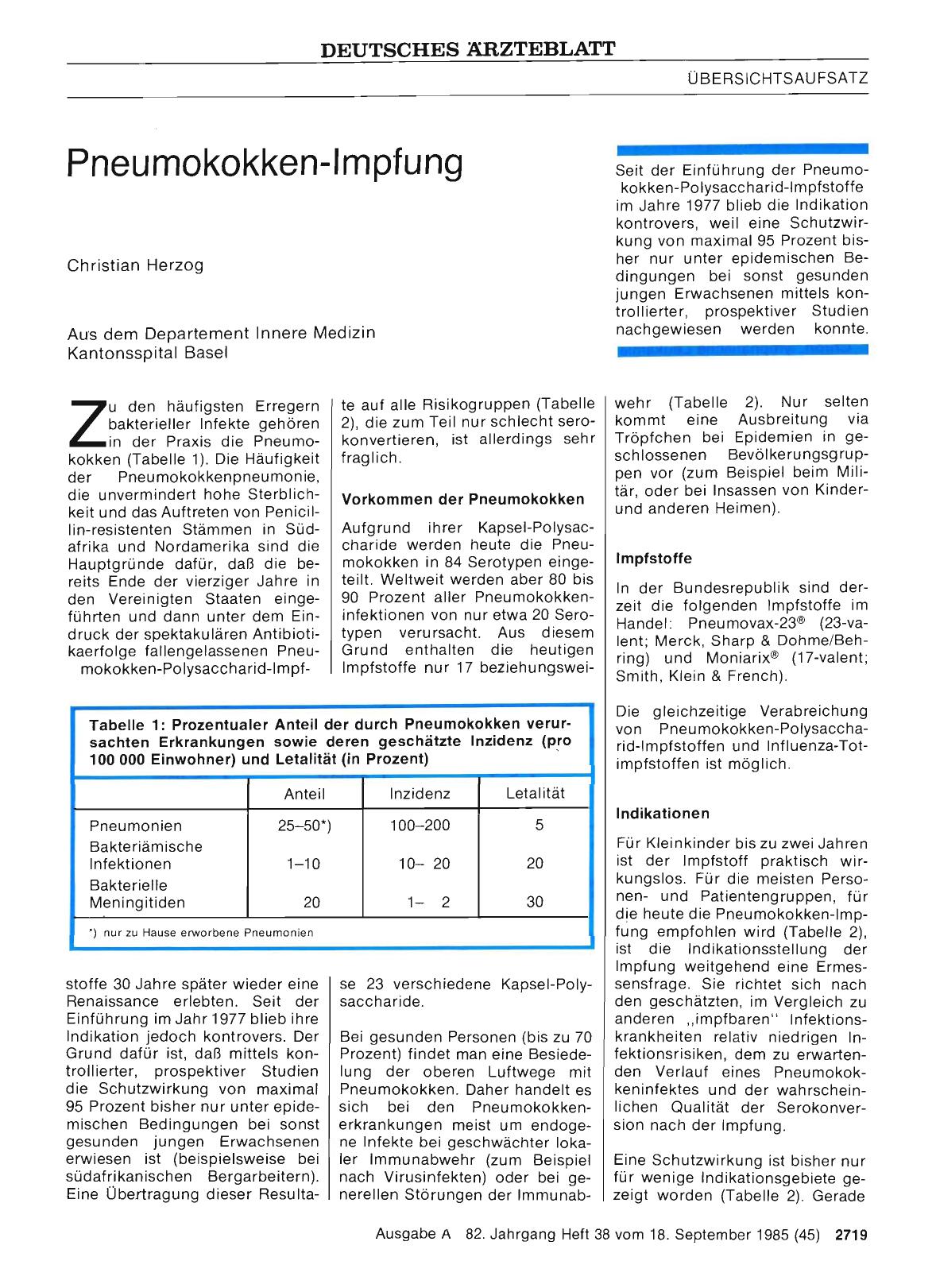 Vorschauseite 1: Pneumokokken-Impfung