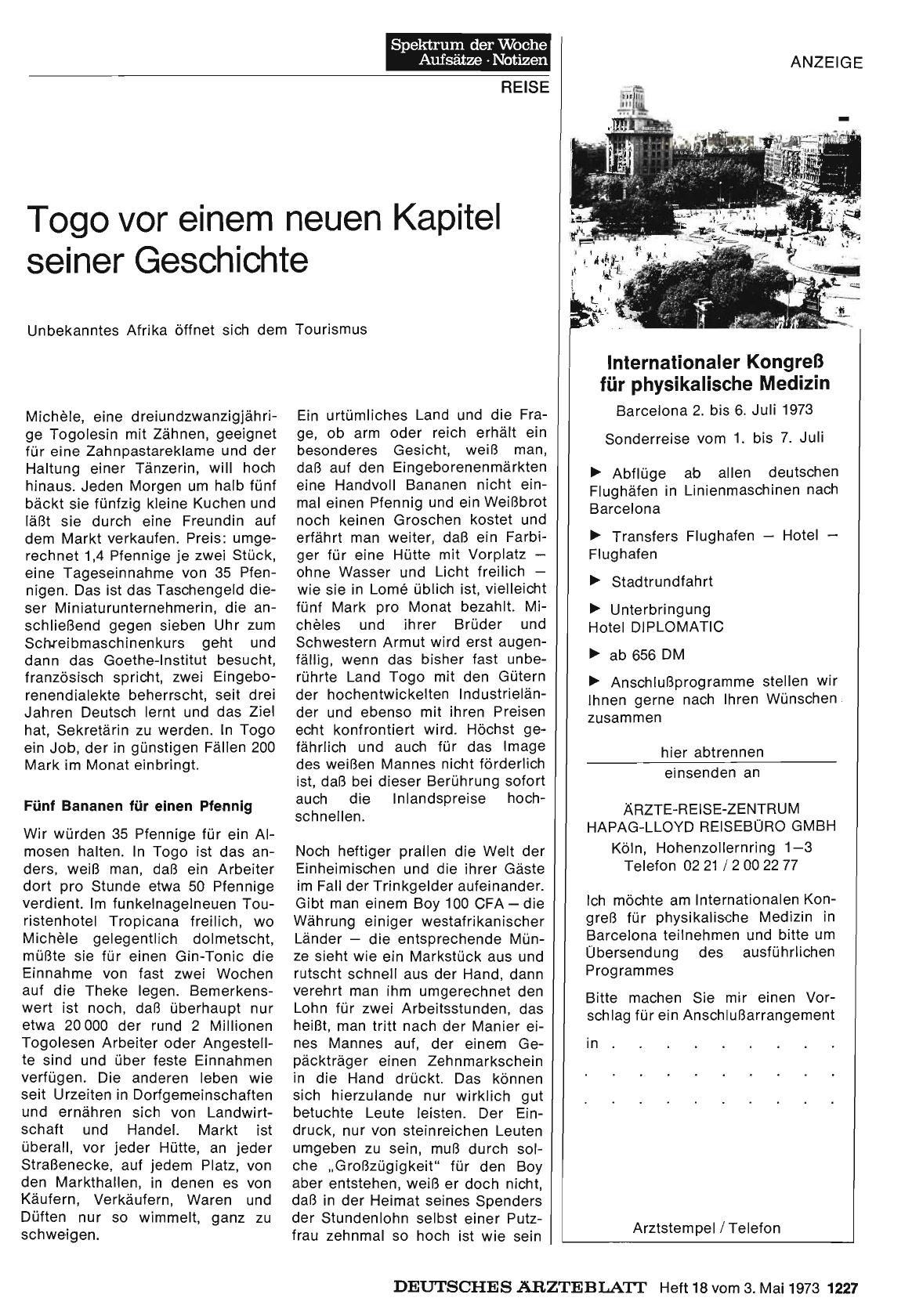 Vorschauseite 1: Togo vor einem neuen Kapitel seiner Geschichte: Unbekanntes Afrika öffnet sich dem Tourismus