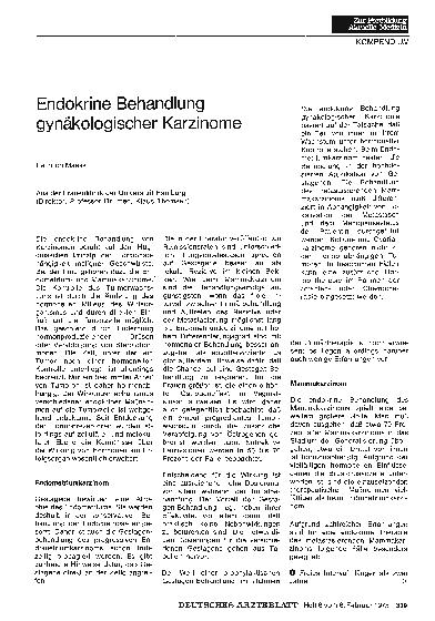 Vorschauseite 1: Endokrine Behandlung gynäkologischer Karzinome