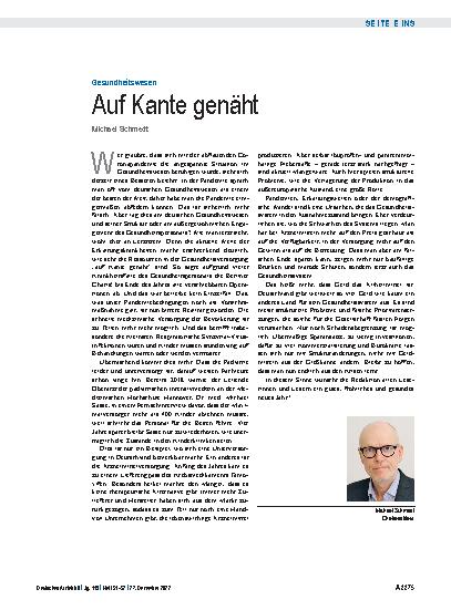 Vorschauseite 1: Gesundheitswesen: Auf Kante genäht