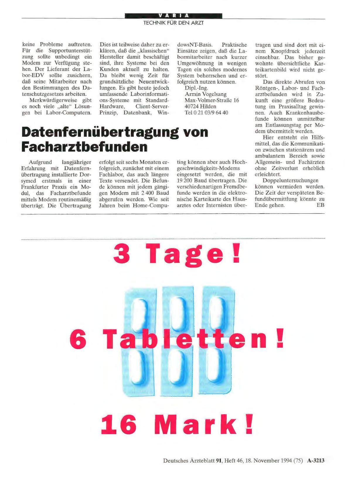 Vorschauseite 1: Datenfernübertragung von Facharztbefunden