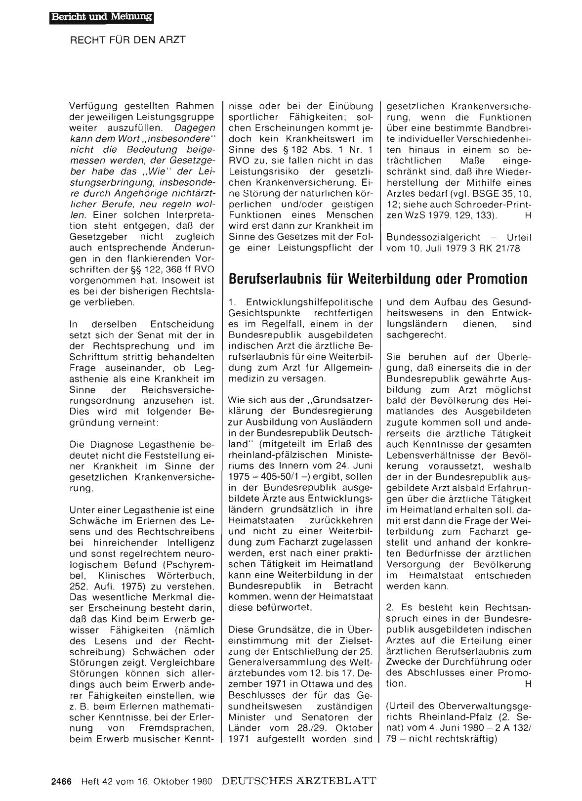 Vorschauseite 1: Berufserlaubnis für Weiterbildung oder Promotion