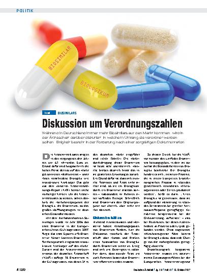 Vorschauseite 1: Biosimilars: Diskussion um Verordnungszahlen