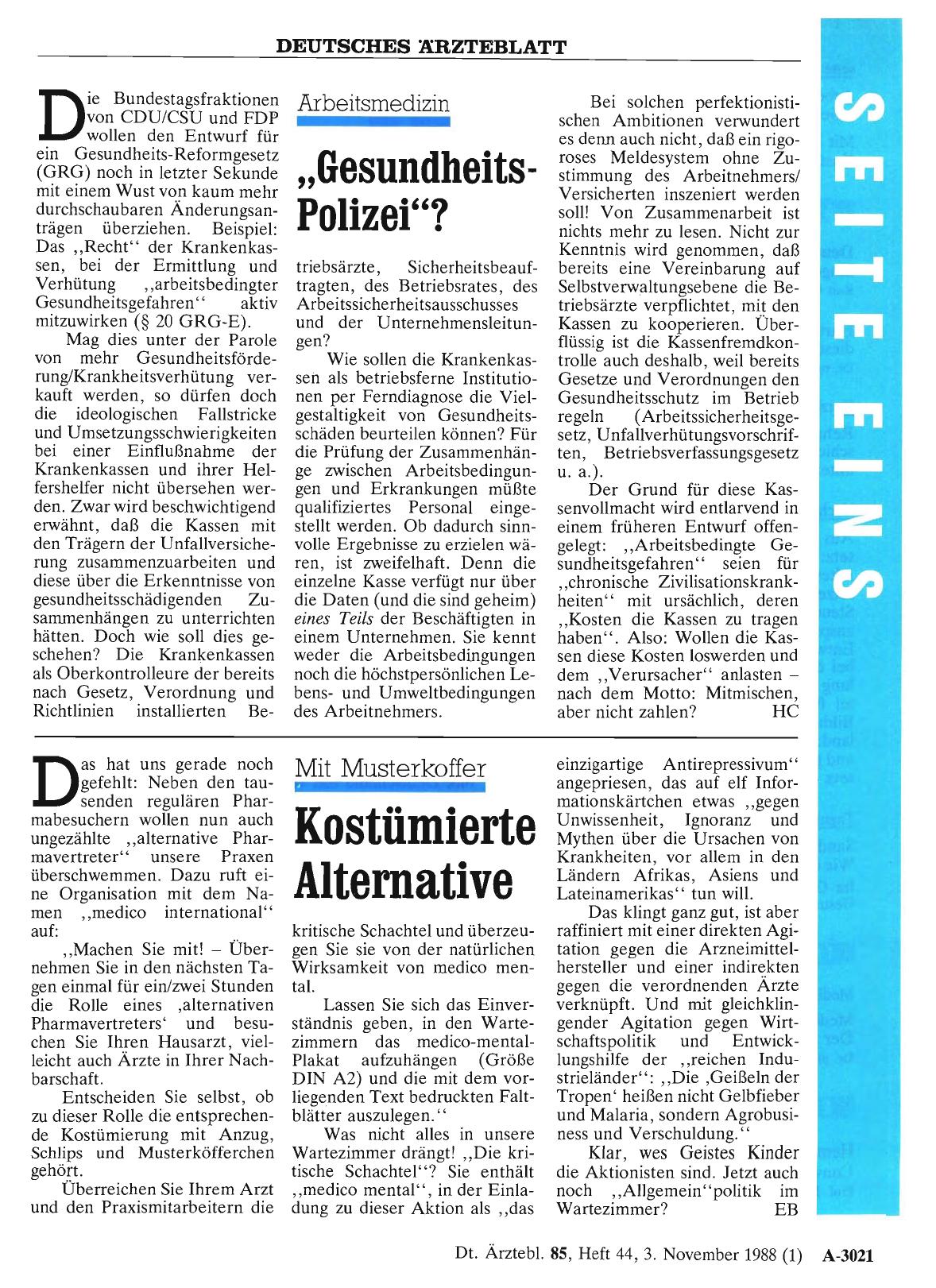 Vorschauseite 1: Arbeitsmedizin: „Gesundheits-Polizei“?
