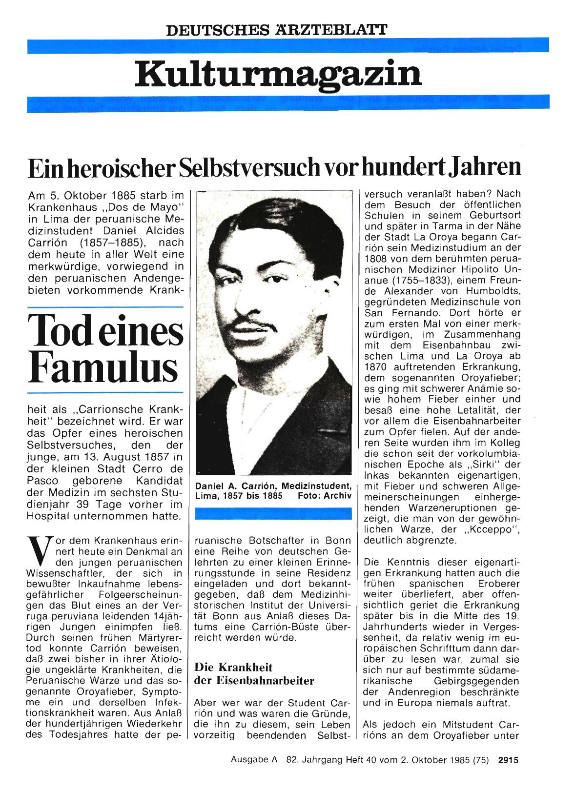 Vorschauseite 1: Tod eines Famulus: Ein heroischer Selbstversuch vor hundert Jahren