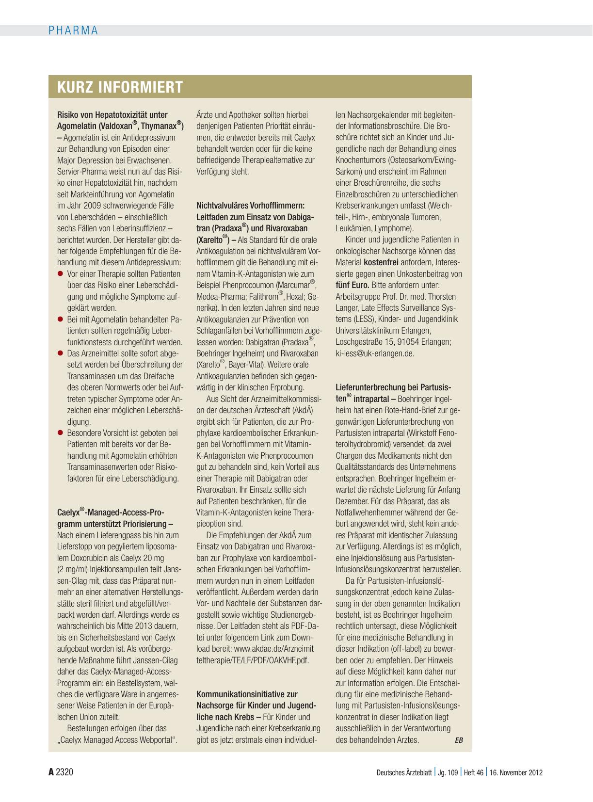 Vorschauseite 1: Kurz informiert