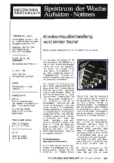 Vorschauseite 1: Krankenhausbehandlung wird immer teurer