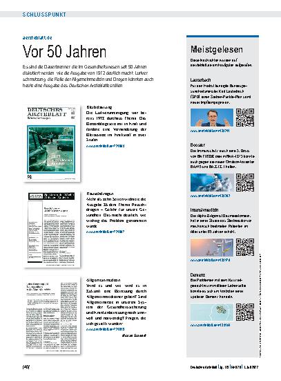 Vorschauseite 1: aerzteblatt.de: Vor 50 Jahren
