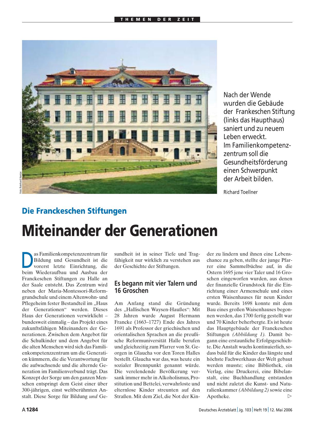 Vorschauseite 1: Die Franckeschen Stiftungen: Miteinander der Generationen