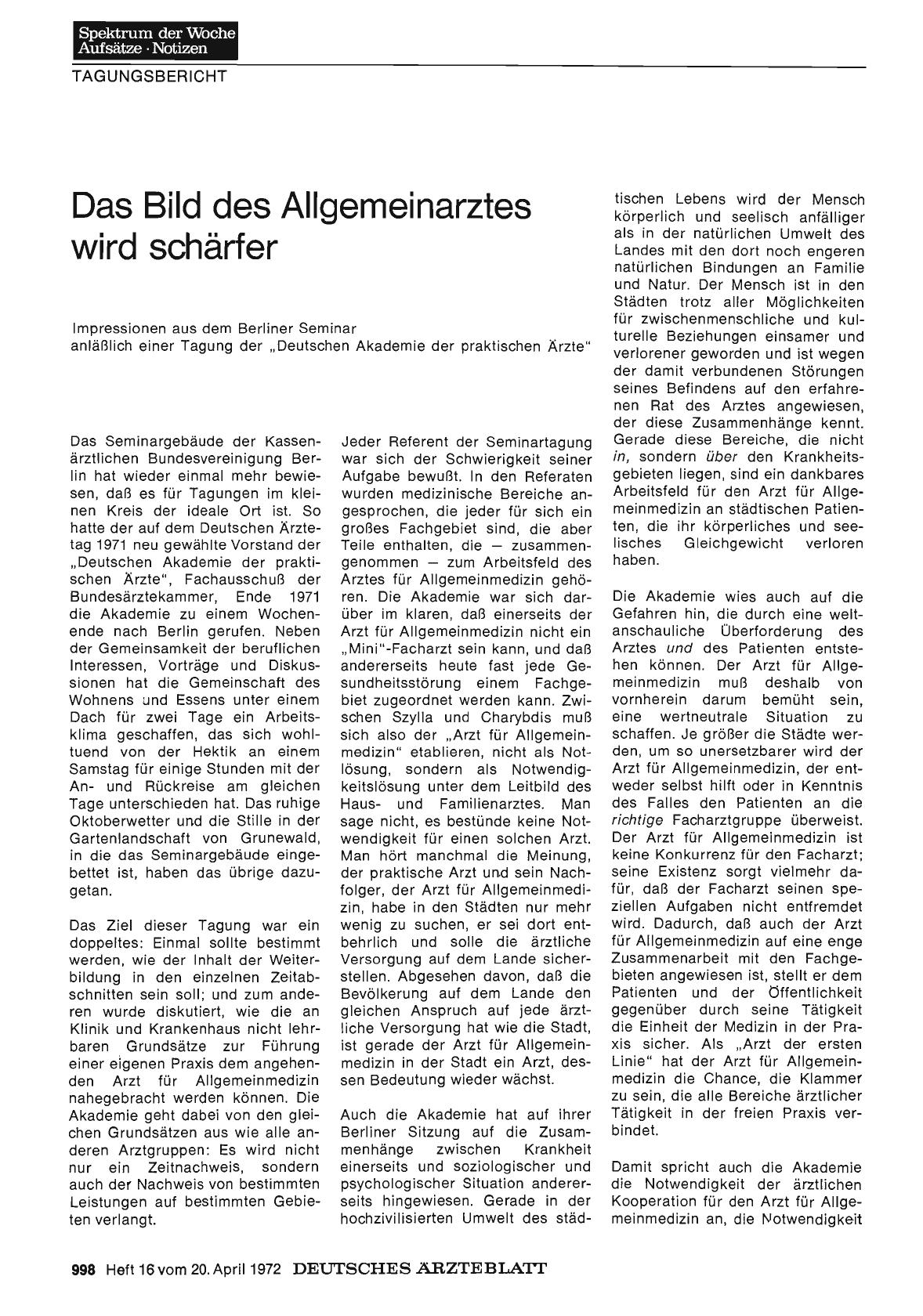 Vorschauseite 1: Das Bild des Allgemeinarztes wird schärfer