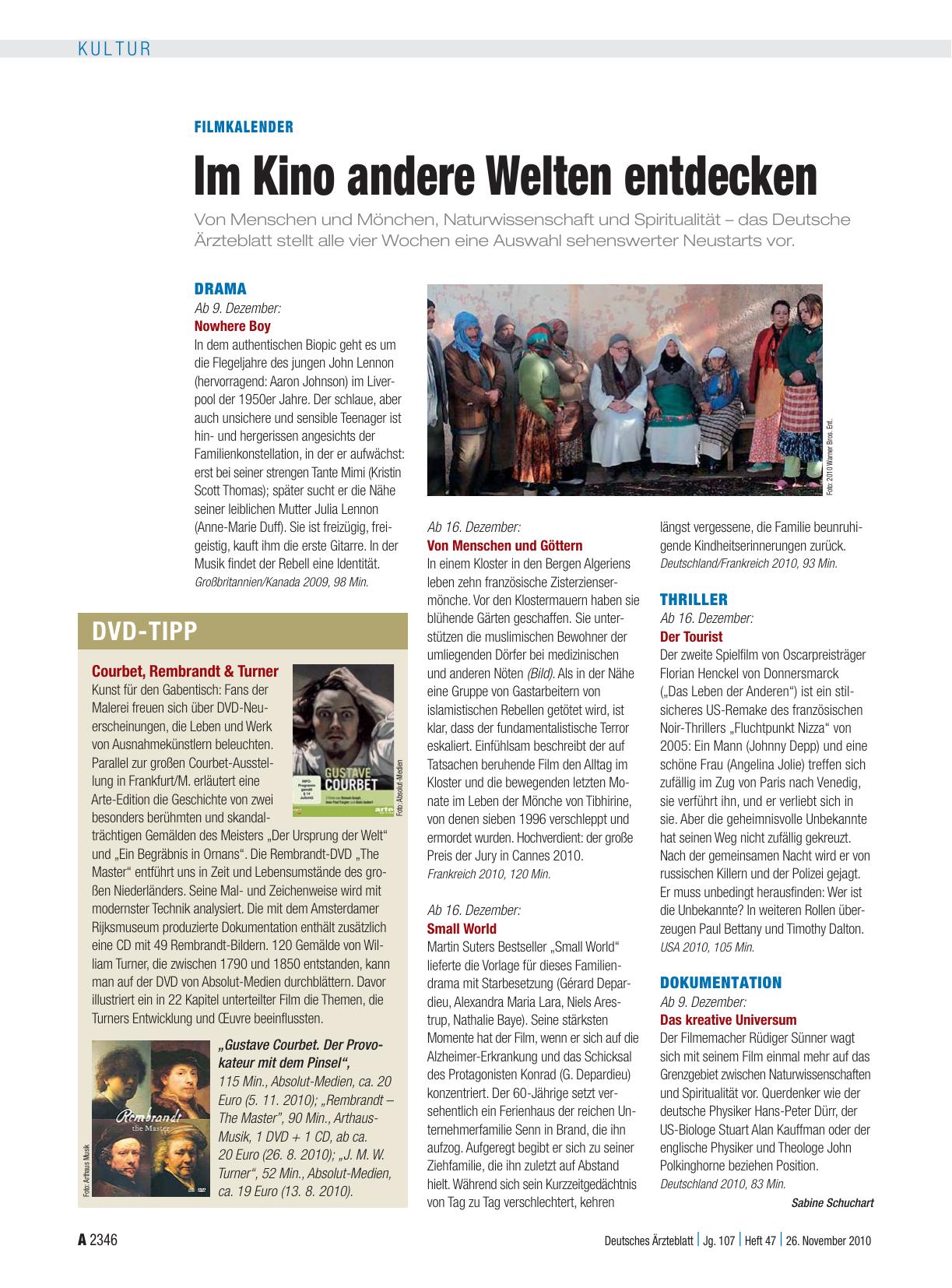 Vorschauseite 1: Filmkalender: Im Kino andere Welten entdecken