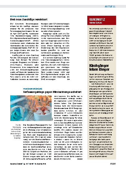 Vorschauseite 1: Randnotiz: Kirchgänger leben länger