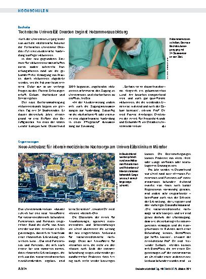 Vorschauseite 1: Organversagen: Neue Ambulanz für intensivmedizinische Nachsorge am Universitätsklinikum Münster