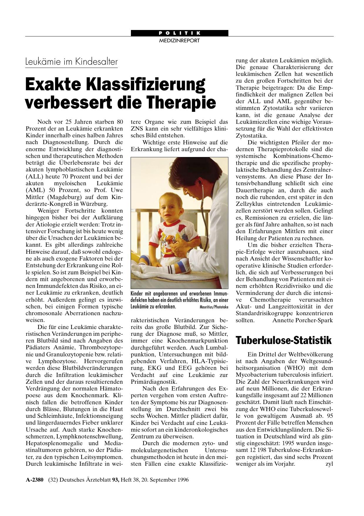 Vorschauseite 1: Tuberkulose-Statistik