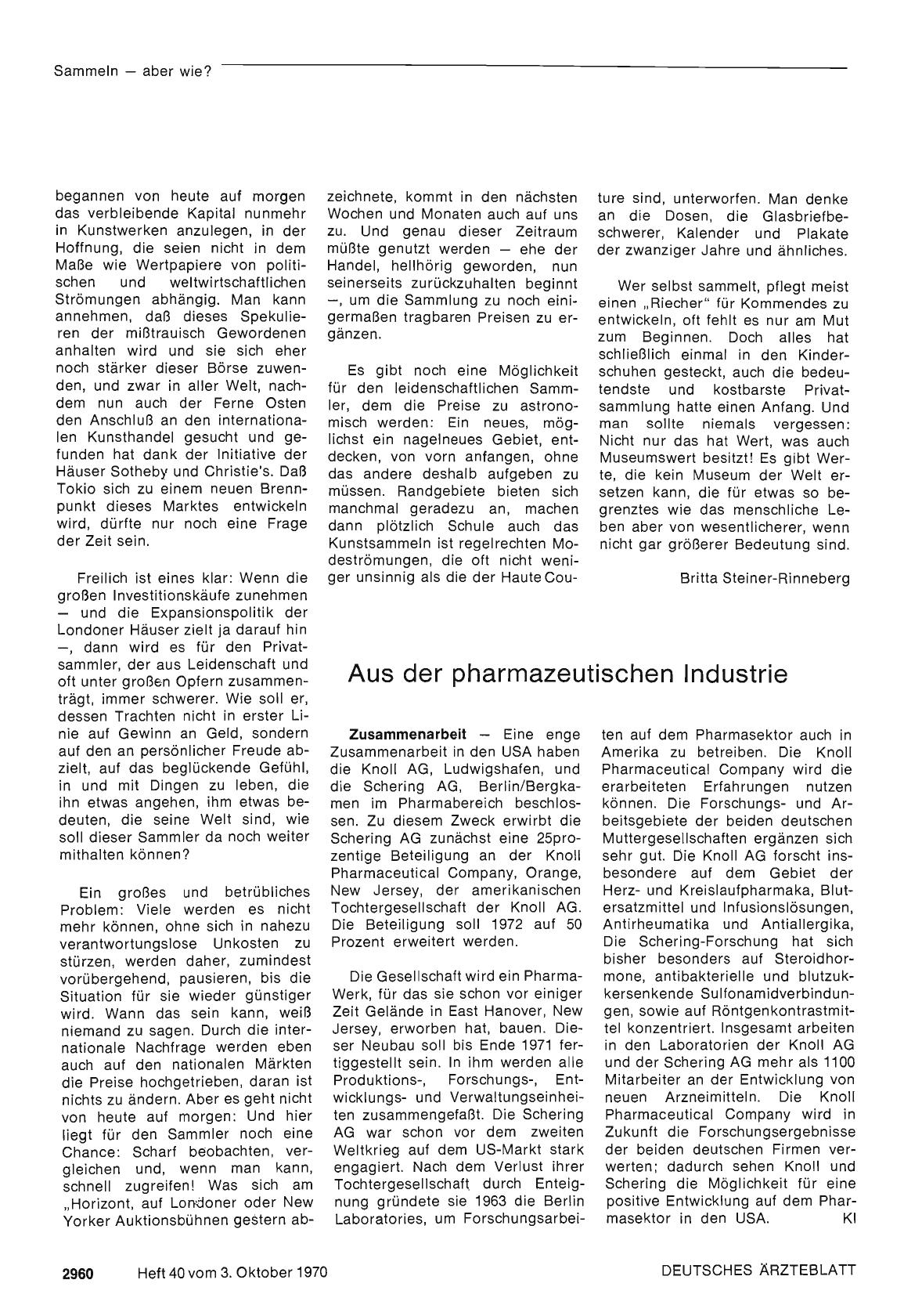 Vorschauseite 1: Aus der pharmazeutischen Industrie