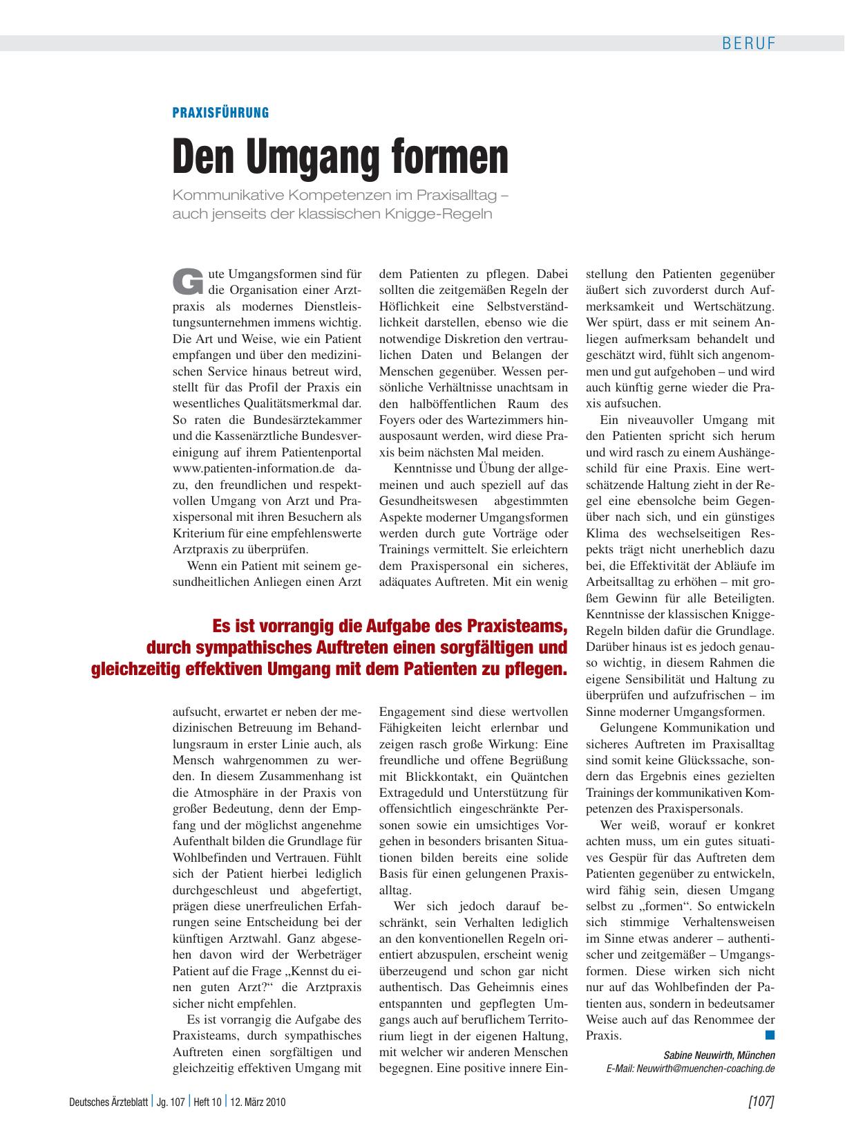 Vorschauseite 1: Praxisführung: Den Umgang formen
