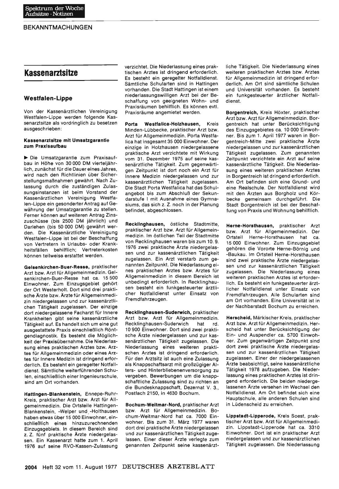 Vorschauseite 1: Kassenarztsitze