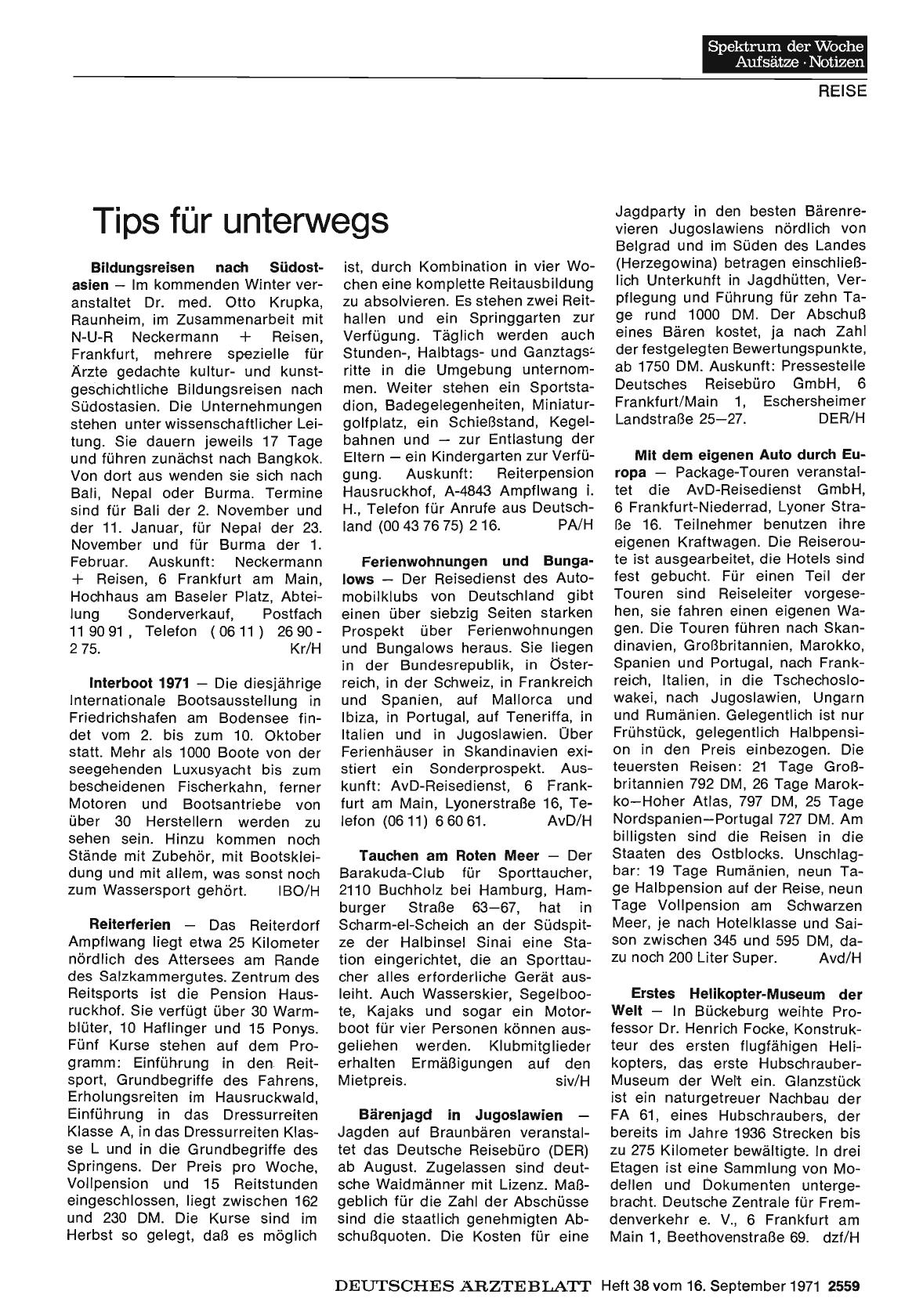 Vorschauseite 1: Tips für unterwegs
