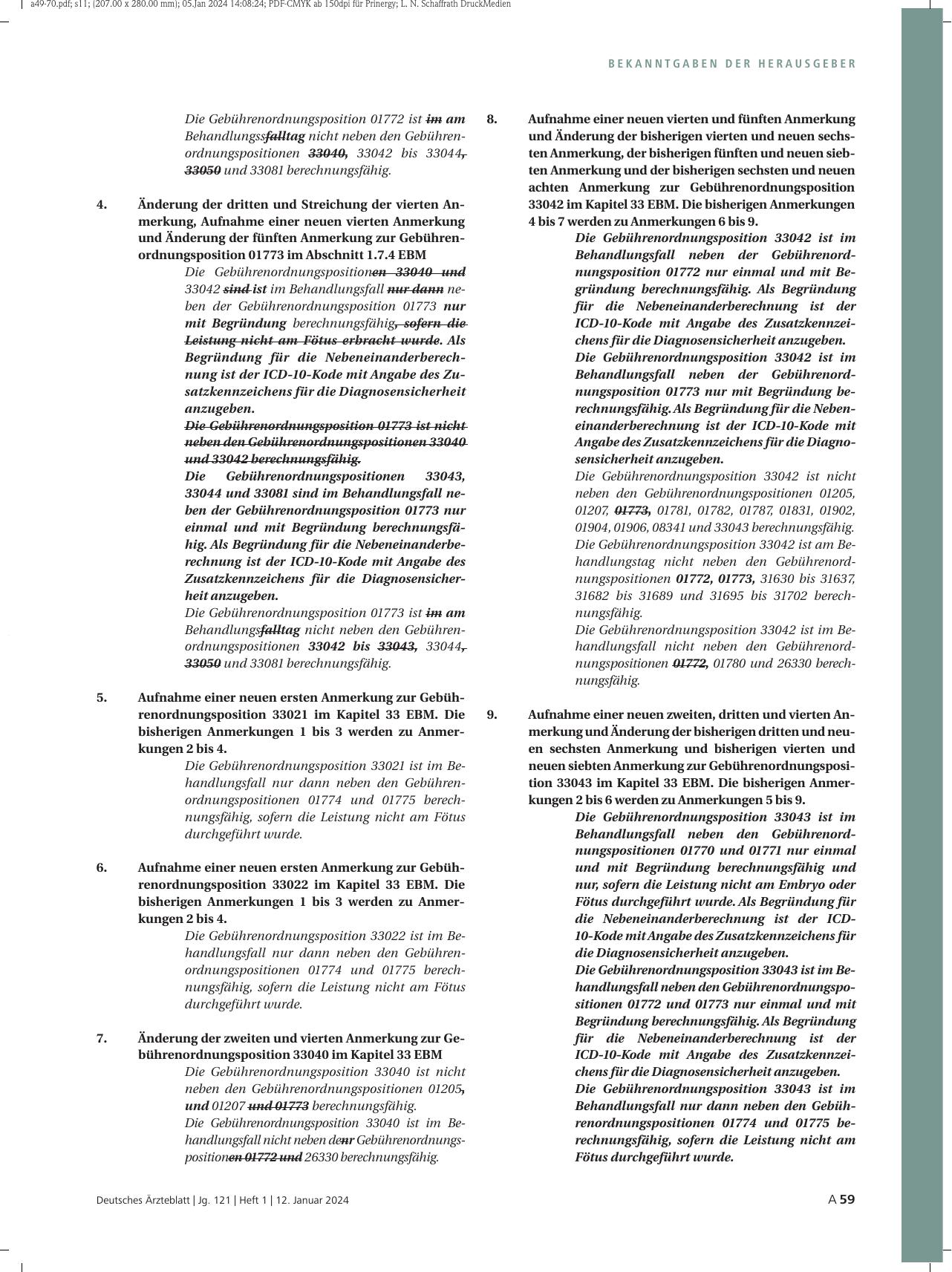 Vorschauseite 2: Beschluss des Bewertungsausschusses nach § 87 Abs. 1 Satz 1 SGB V in seiner 686. Sitzung (schriftliche Beschlussfassung) zur Änderung des Einheitlichen Bewertungsmaßstabes (EBM)