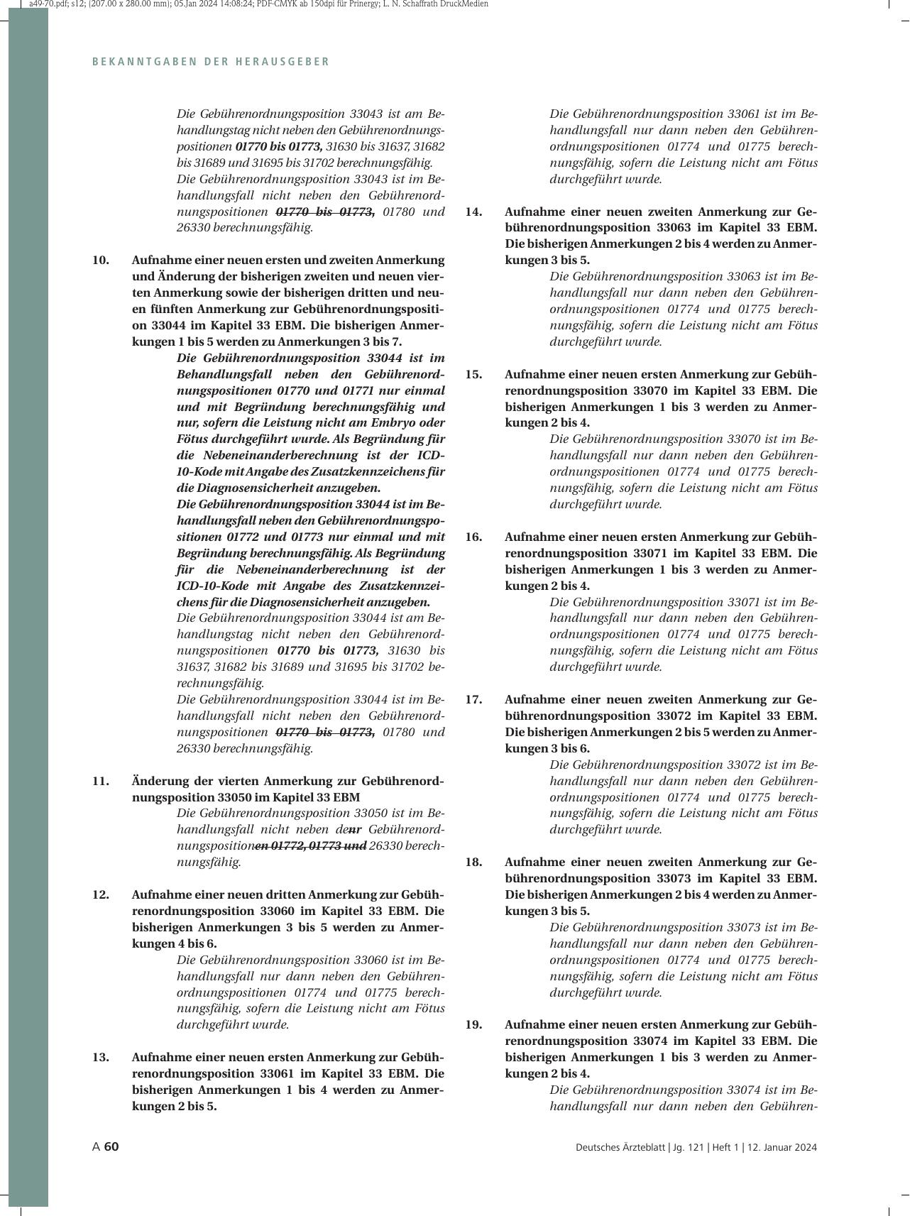Vorschauseite 3: Beschluss des Bewertungsausschusses nach § 87 Abs. 1 Satz 1 SGB V in seiner 686. Sitzung (schriftliche Beschlussfassung) zur Änderung des Einheitlichen Bewertungsmaßstabes (EBM)