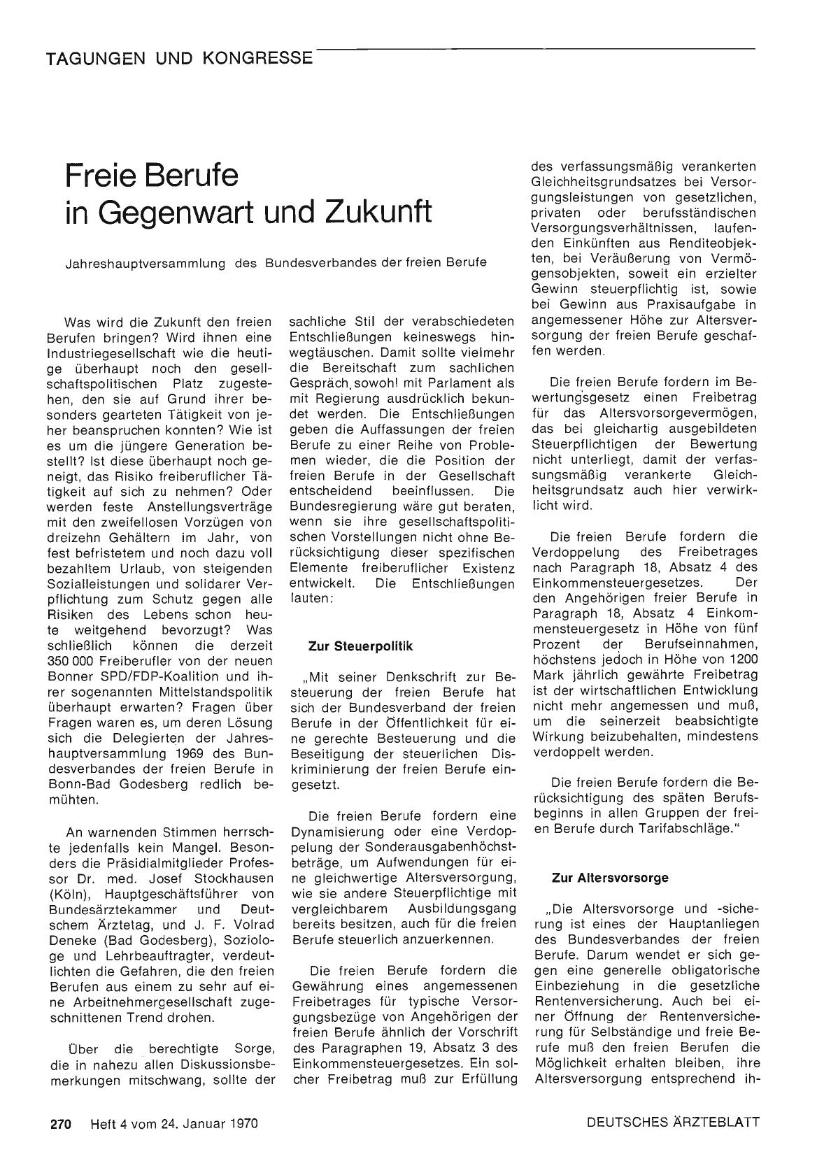 Vorschauseite 1: Freie Berufe in Gegenwart und Zukunft