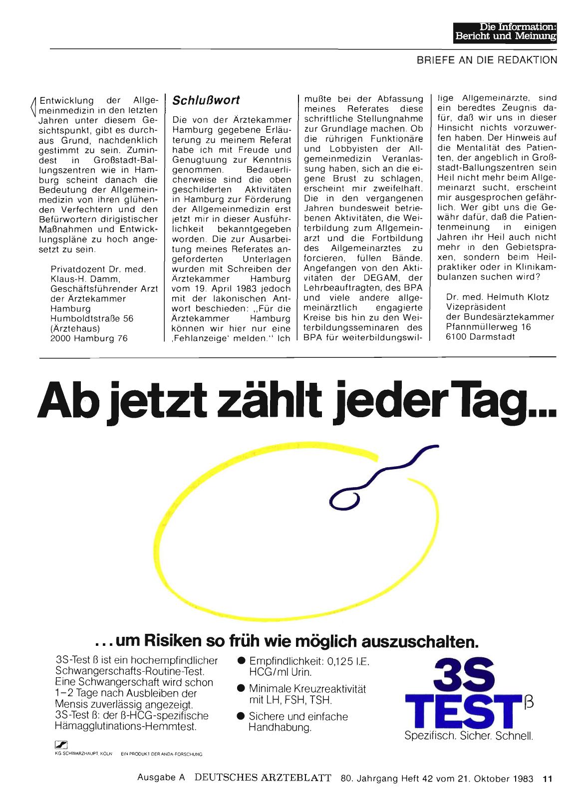 Vorschauseite 1: ALLGEMEINMEDIZIN: Schlußwort
