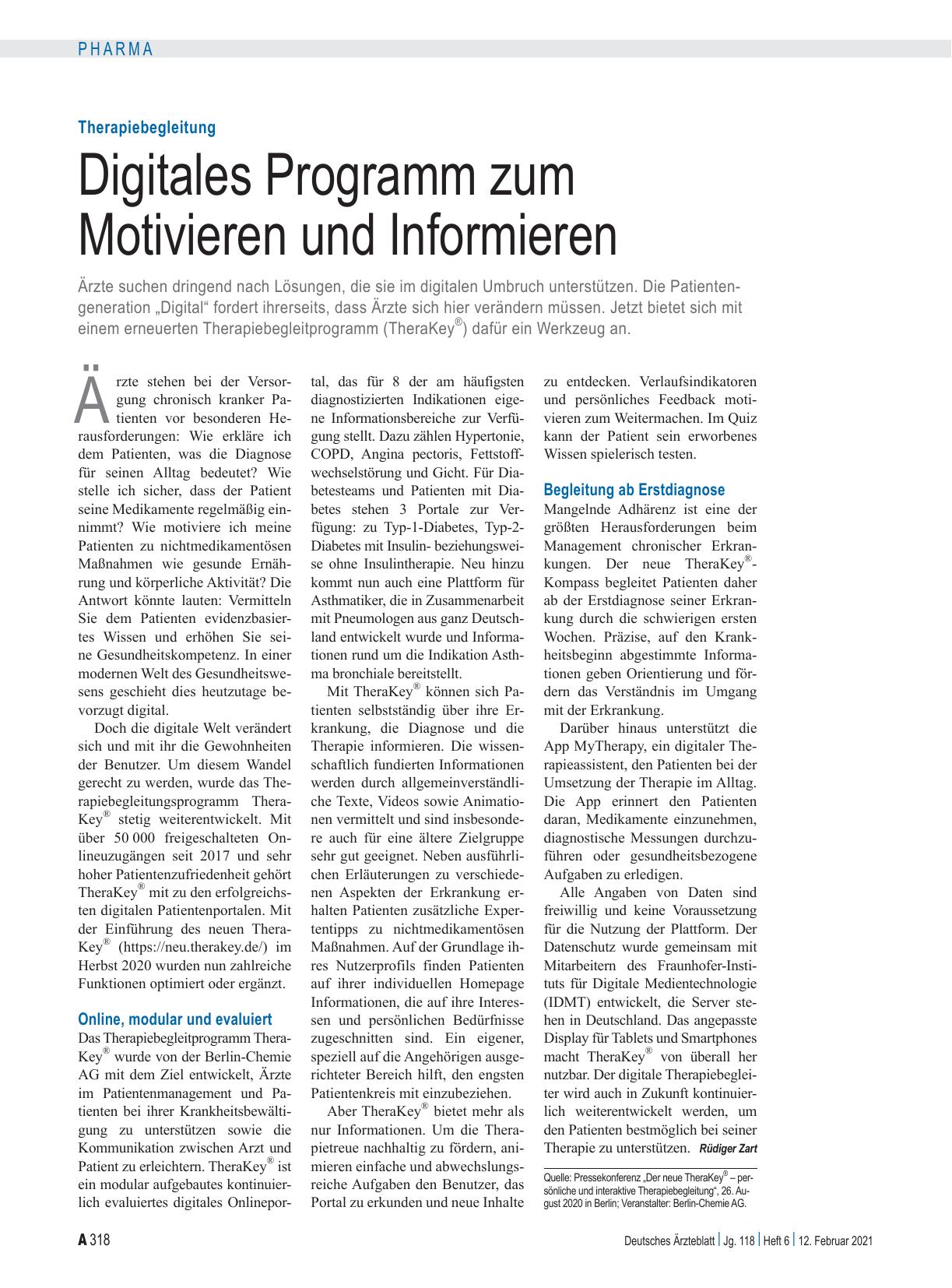 Vorschauseite 1: Therapiebegleitung: Digitales Programm zum Motivieren und Informieren