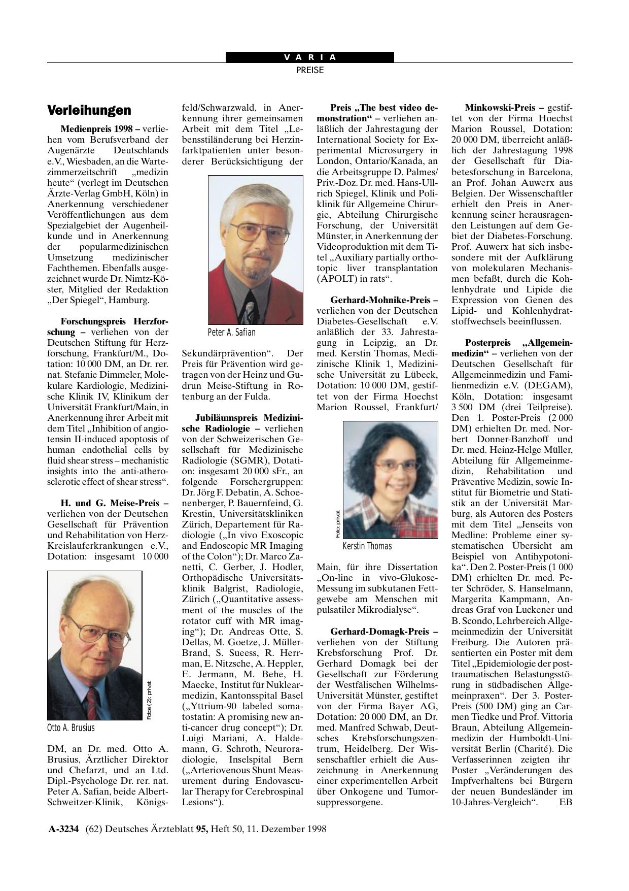 Vorschauseite 1: Verleihungen