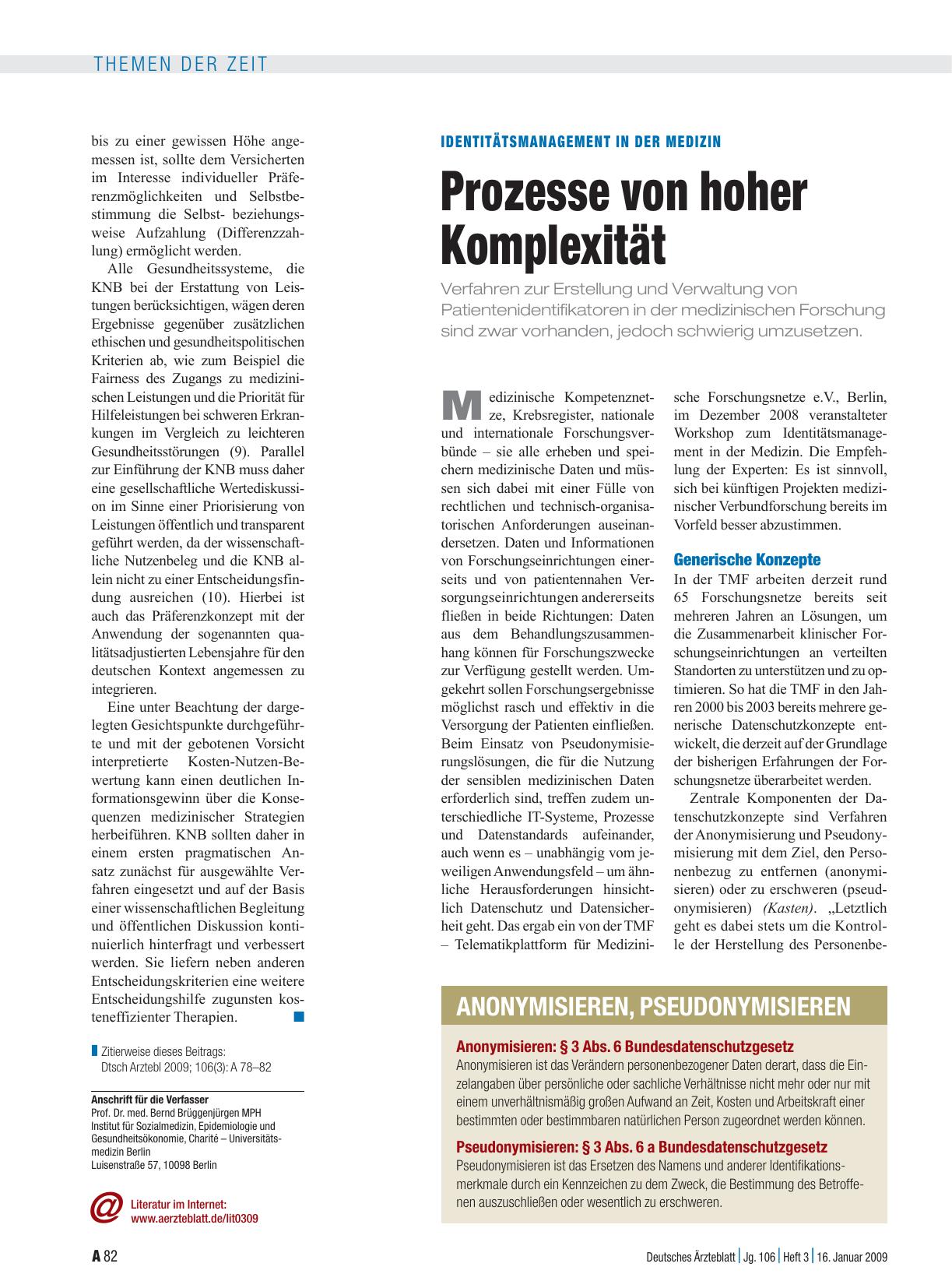 Vorschauseite 1: Identitätsmanagement in der Medizin: Prozesse von hoher Komplexität