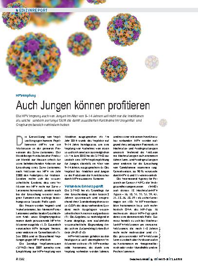 Vorschauseite 1: HPV-Impfung: Auch Jungen können profitieren