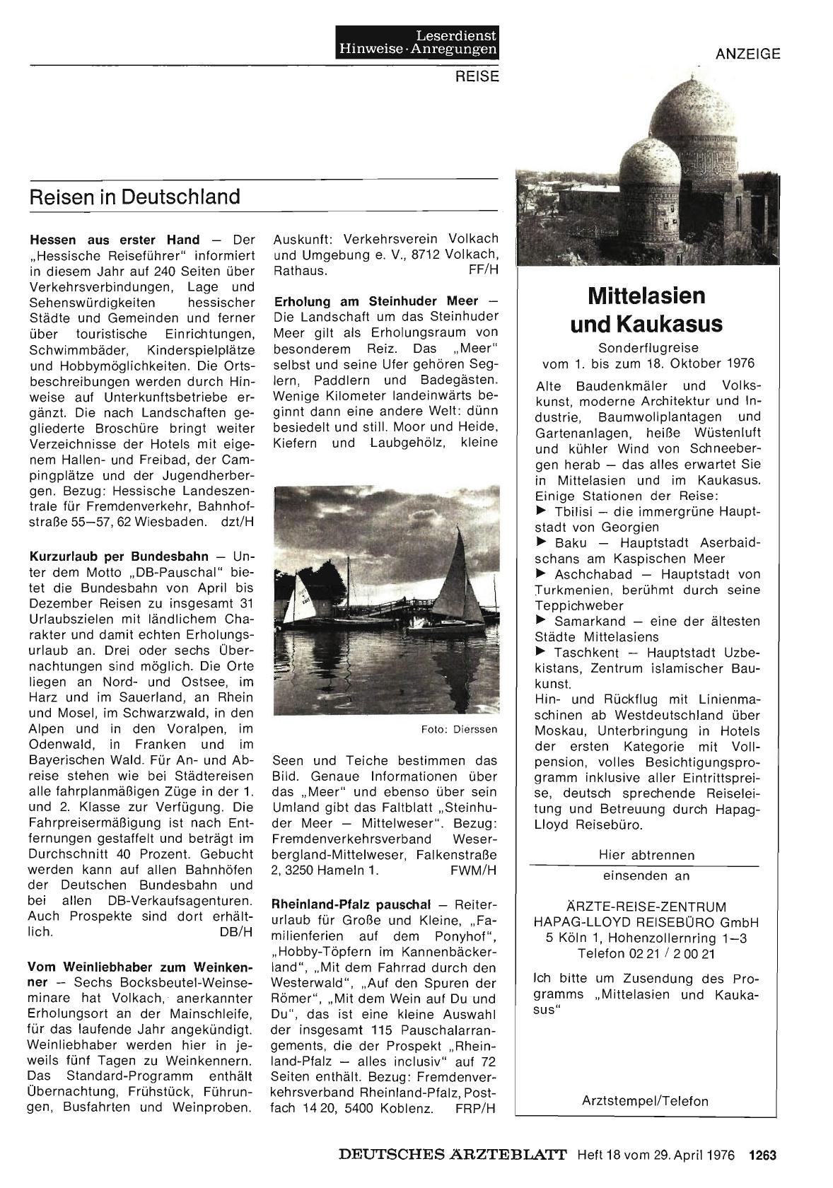 Vorschauseite 1: Reisen in Deutschland